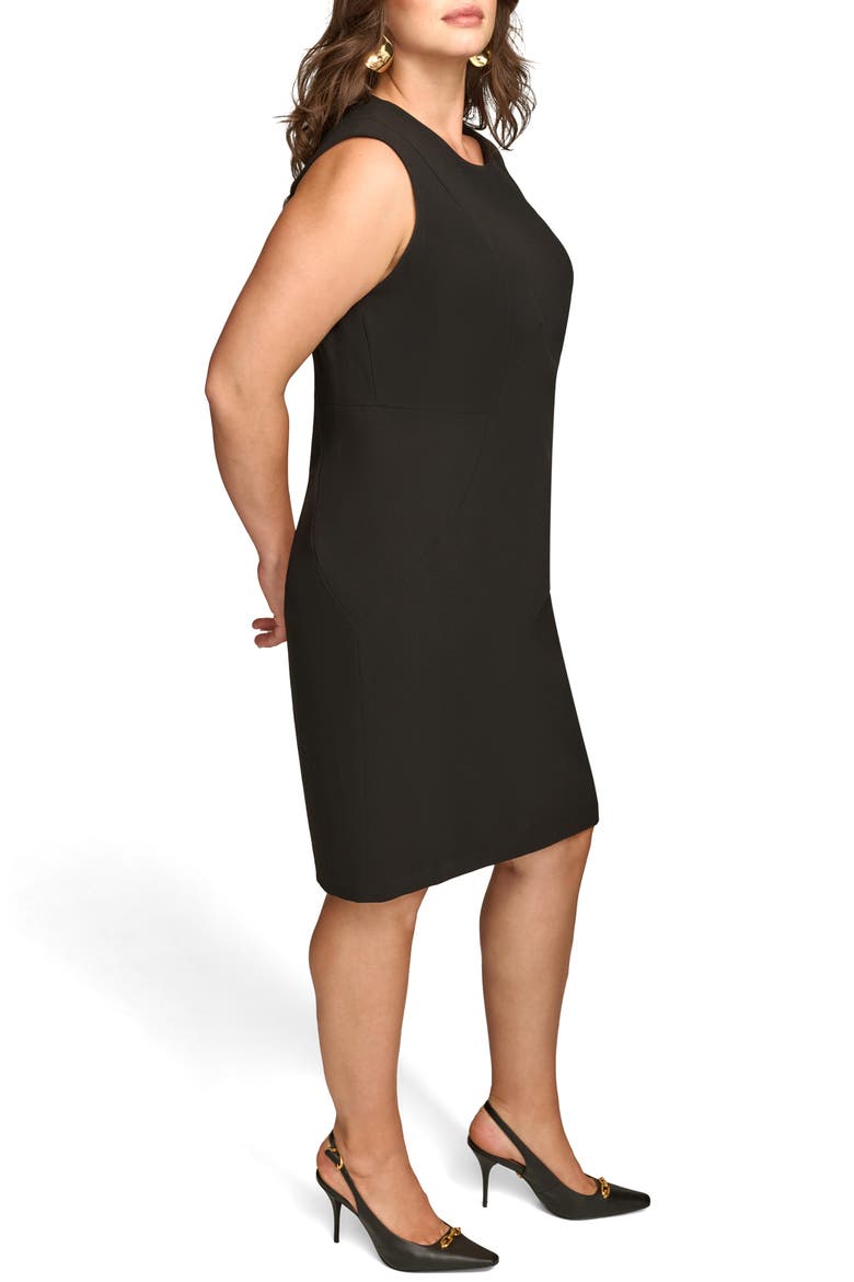 Poly Sheath Dress, Alternate, color, BLACK