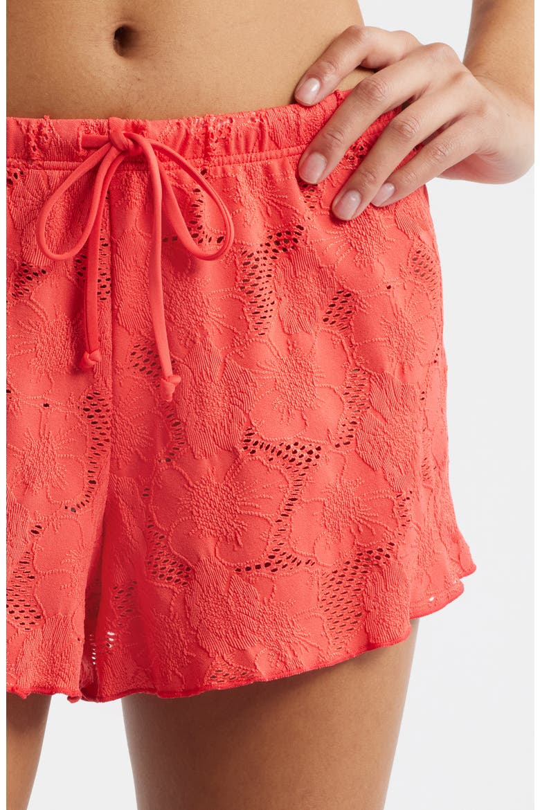 Oasis Cover-Up Shorts, Alternate, color, DEEP RED