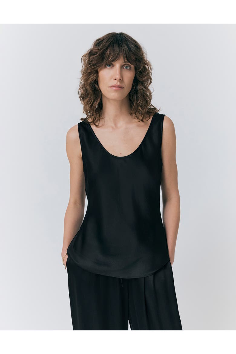 Margot Satin Top, Alternate, color, Black