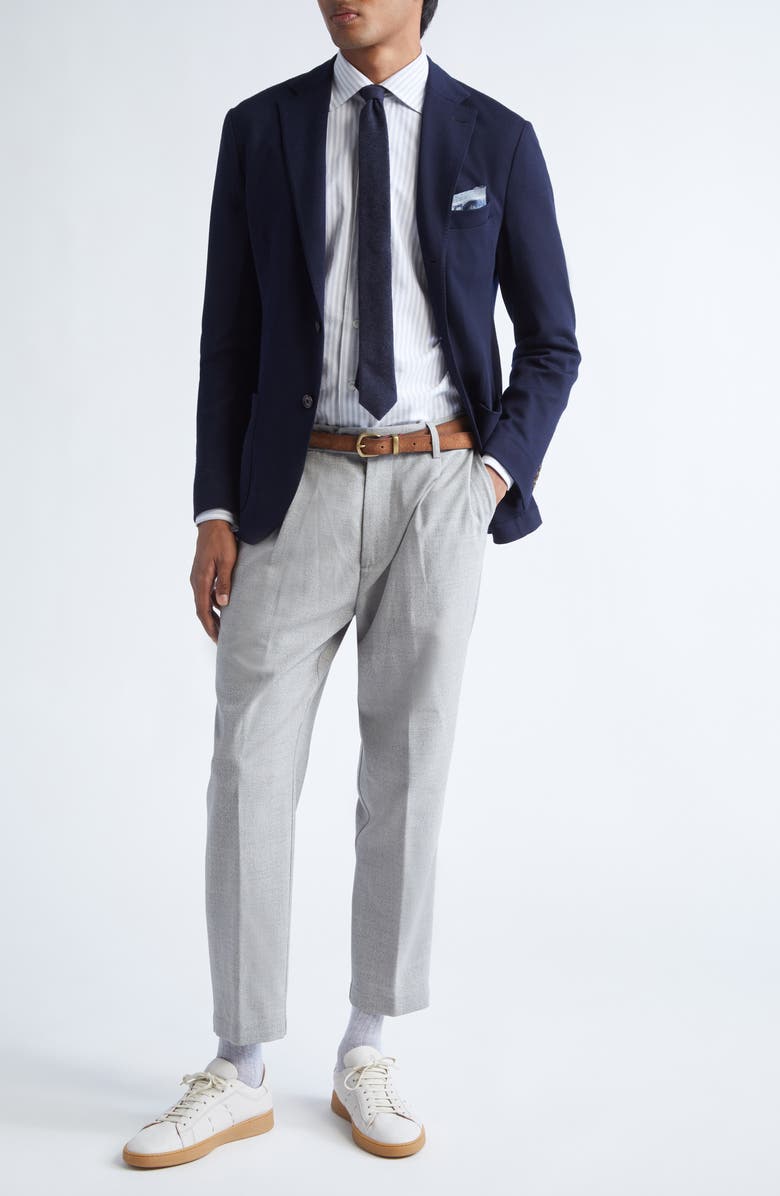 Eleventy Single Breasted Soft Wool Jacket, Alternate, color, 11 Navy