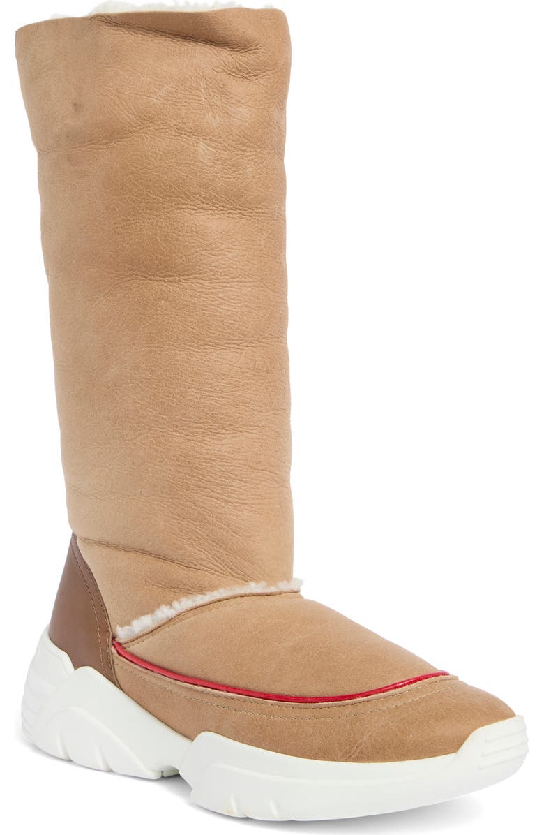 Longchamp Fleece Lined Tall Boot, Main, color, Natural