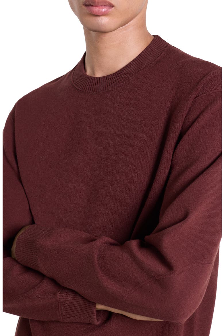 Relaxed Crewneck Sweater, Alternate, color, DEEP AUBURN - 2U6