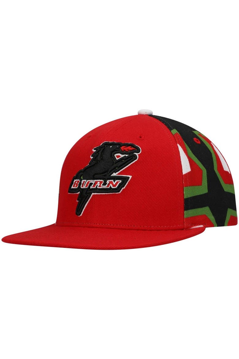 Men's Mitchell & Ness Red Dallas Burn Historic Logo Since '96 Jersey Hook Snapback Hat, Main, color, Red
