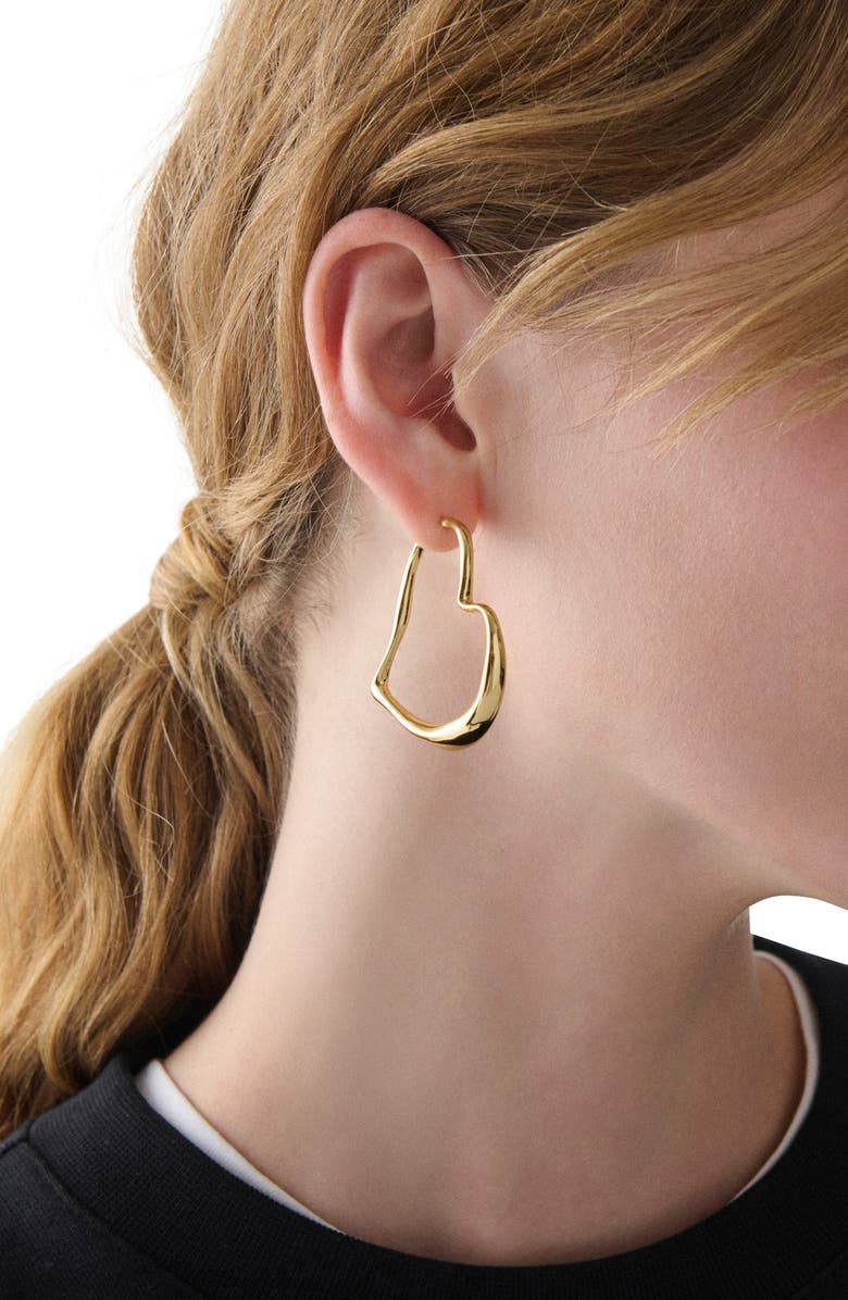 Kate Spade New York heart hoop earrings, Alternate, color, Gold