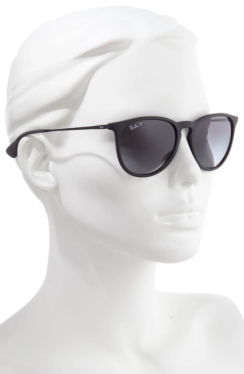 Ray-Ban Erika Classic 54mm Sunglasses, Alternate, color, Black/ Grey Grad Grey Polar