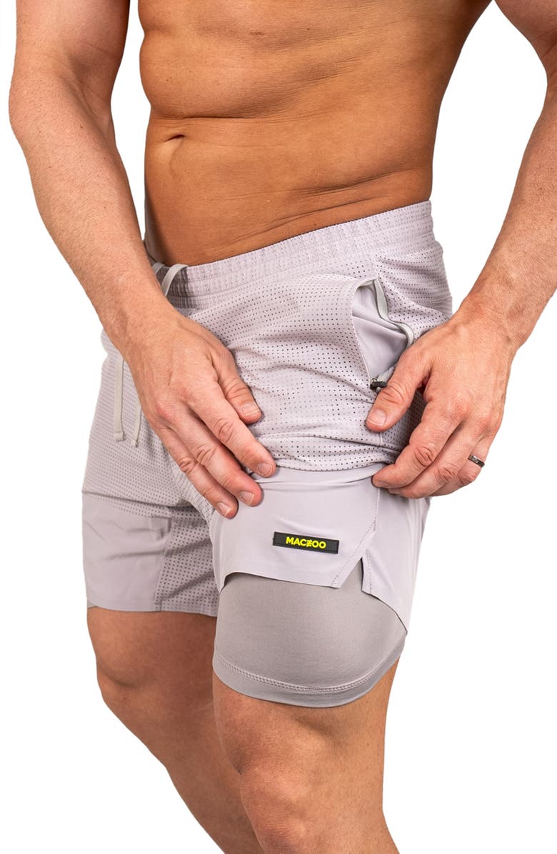 Maceoo Perforated Training Shorts, Alternate, color, Grey