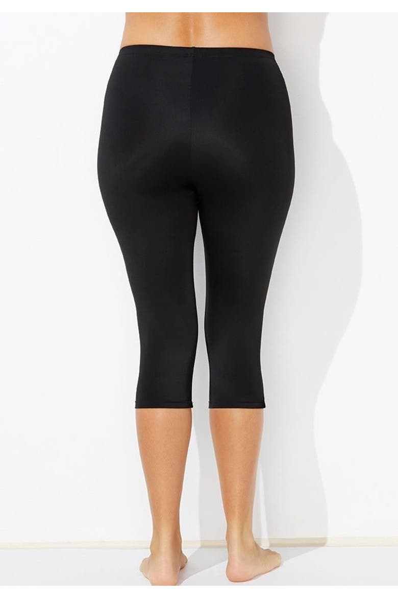 Chlorine Resistant Swim Capri, Alternate, color, New Black