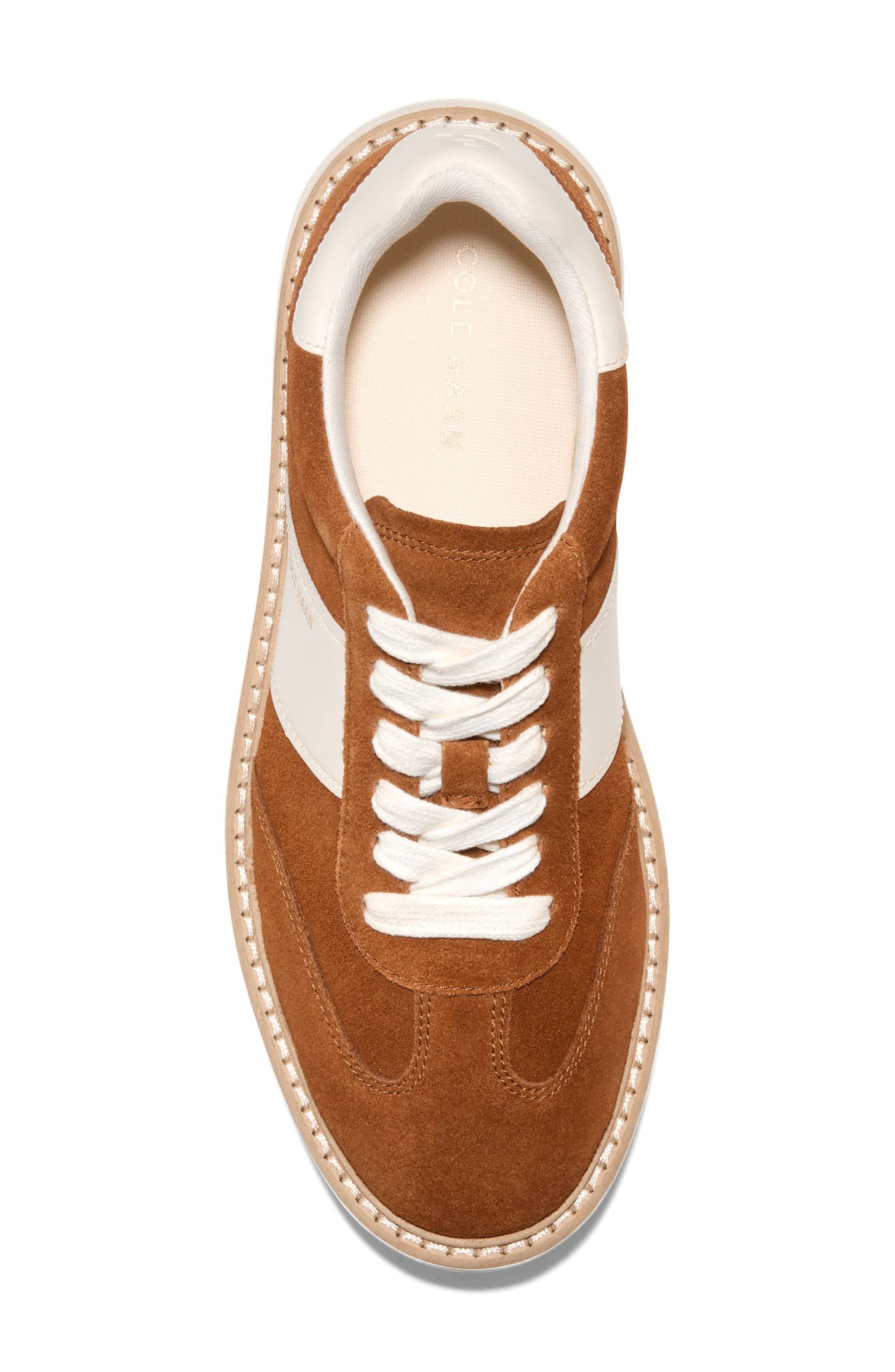 Cole Haan ØriginalGrand Max Platform Sneaker, Alternate, color, Tobacco Suede / Ivory Leather