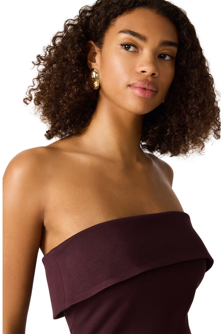 Roslynn Strapless Midi Dress, Alternate, color, CHOCOLATE
