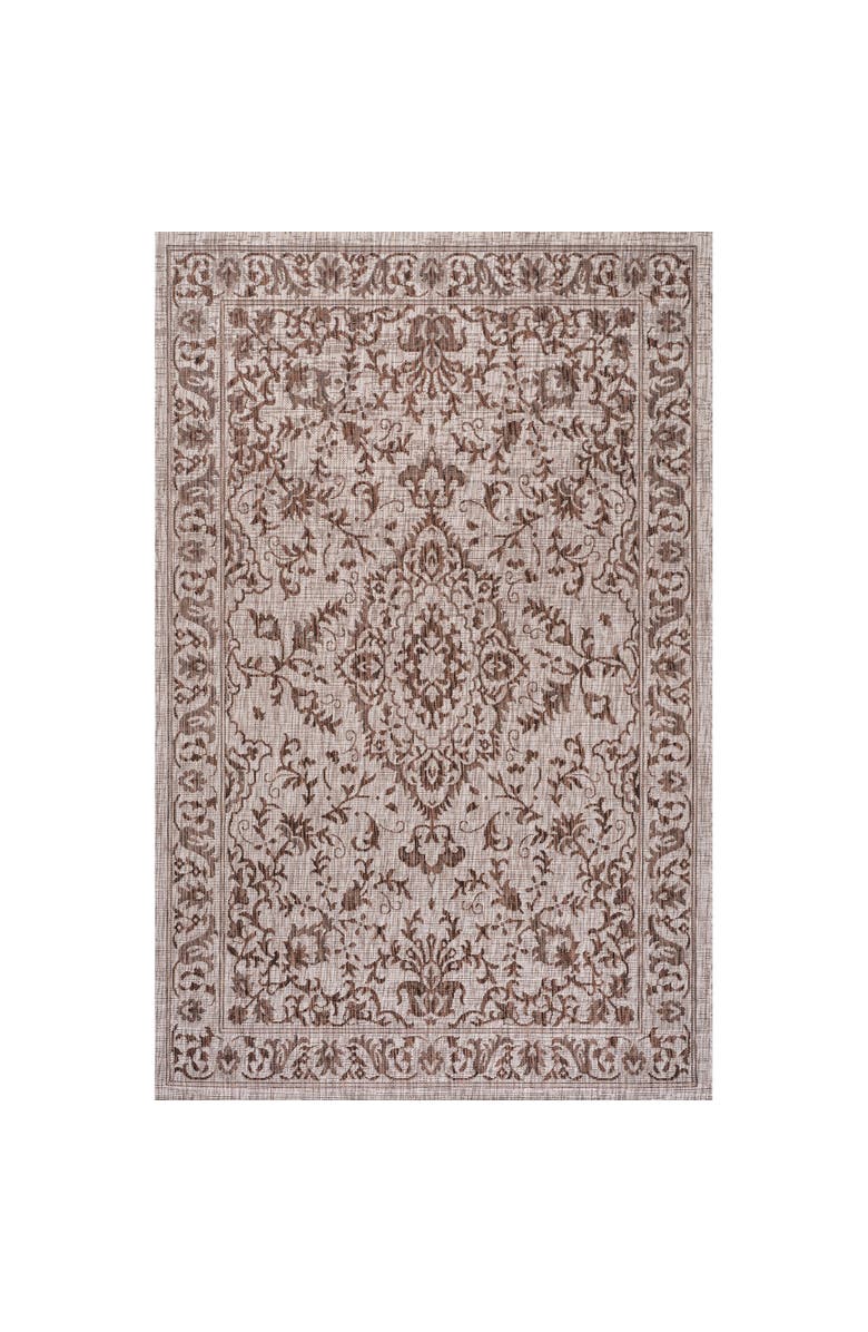 JONATHAN Y Jerash Ornate Medallion Indoor/Outdoor Area Rug, Main, color, Brown/Beige
