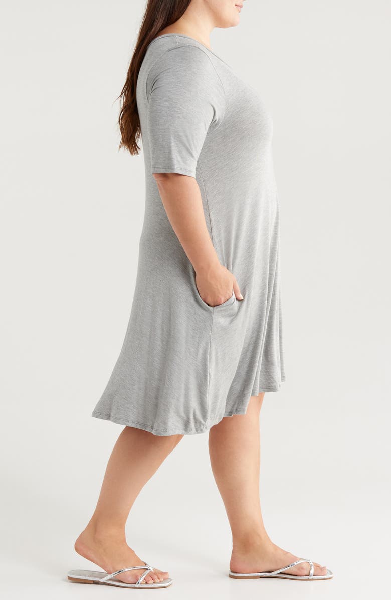 24seven Comfort Apparel Pocket Dress, Alternate, color, Heather