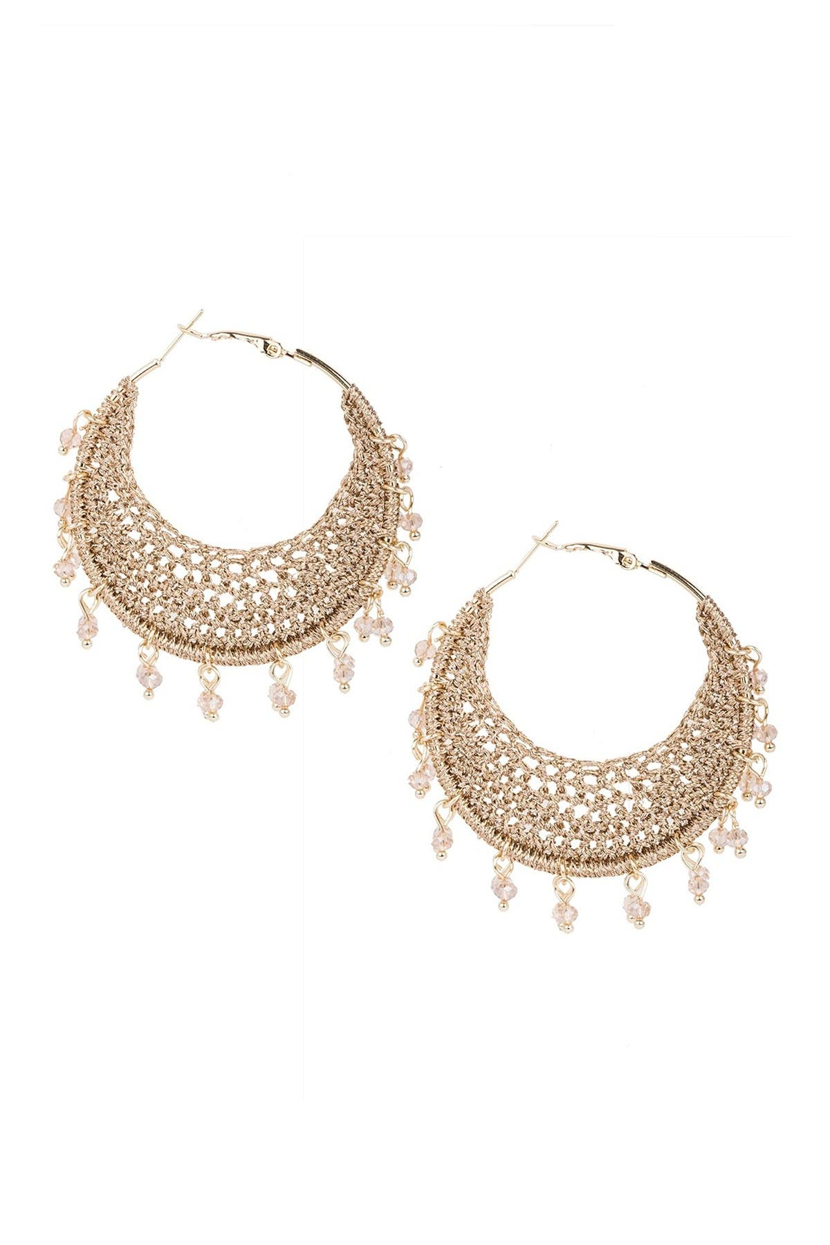 SAACHI Bana Crochet 50mm Hoop Earrings (Women) | Nordstromrack