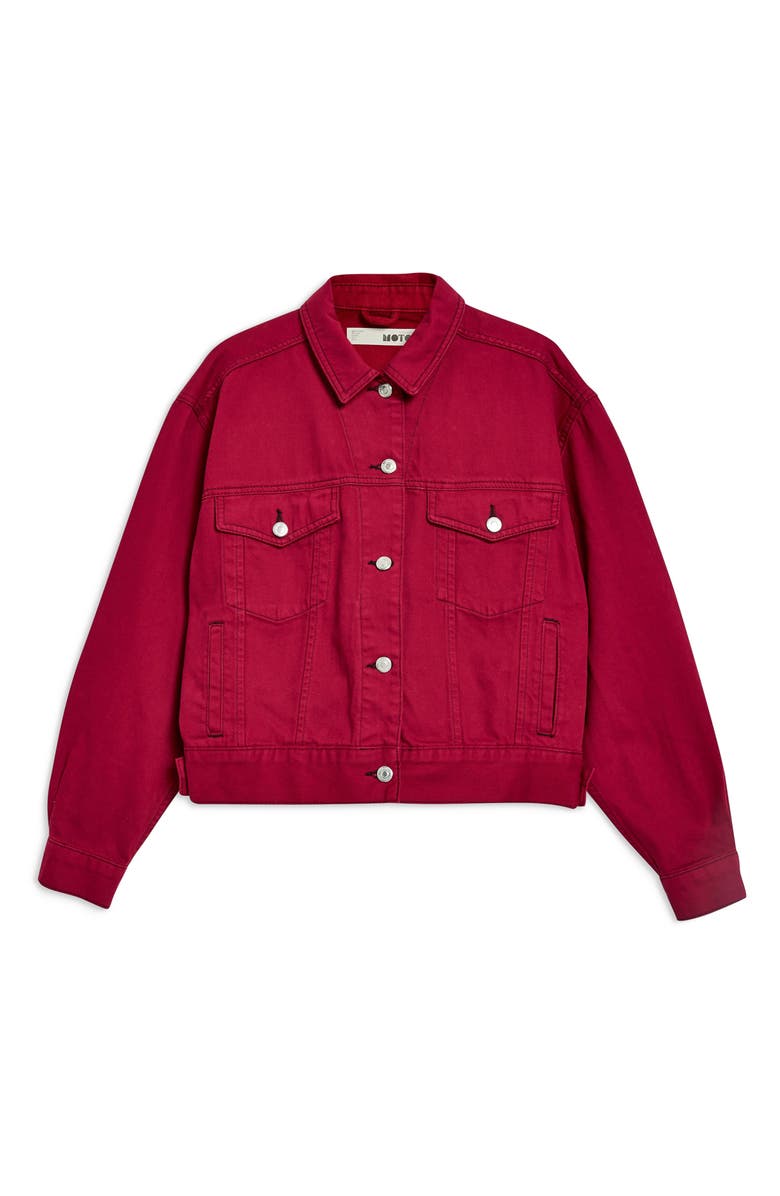 Topshop Moto Denim Jacket, Alternate, color, 