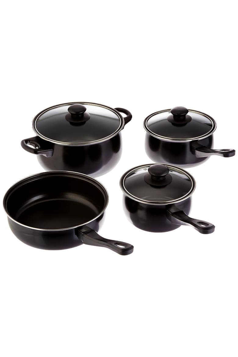Chef Du Jour 7 Piece Carbon Steel Nonstick Cookware Set, Alternate, color, Black