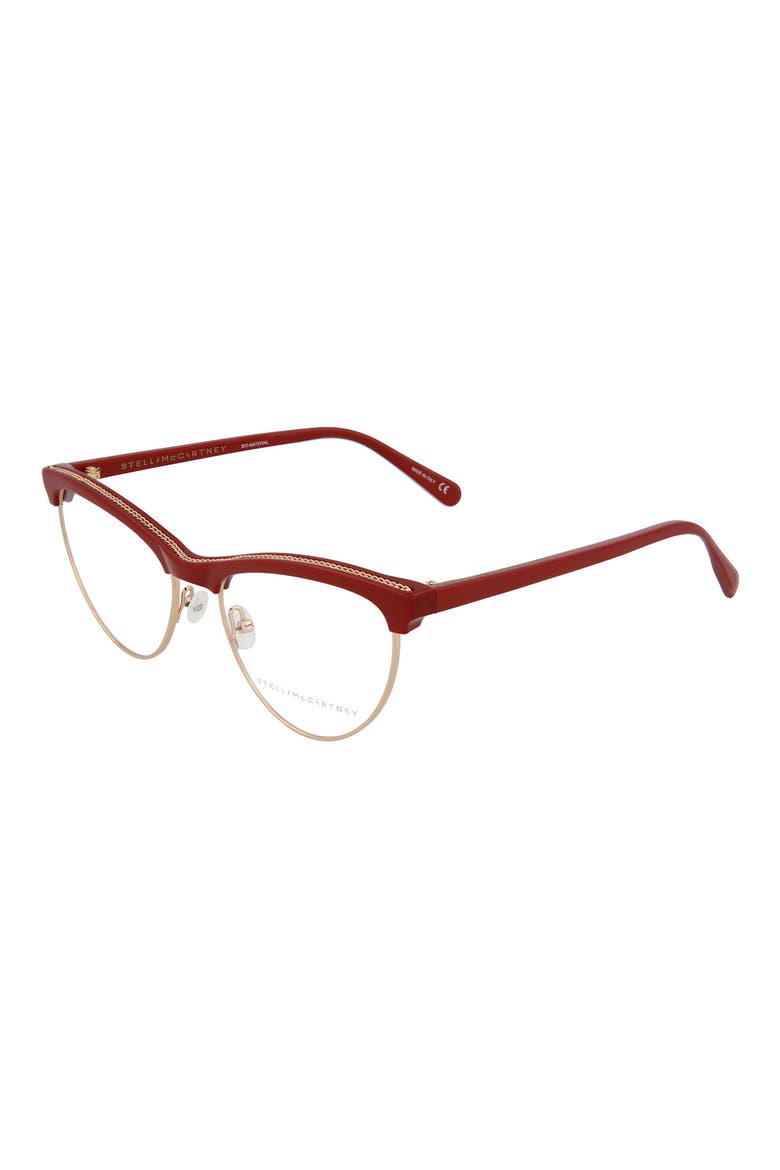 54mm Round Optical Frames, Alternate, color, GOLD RED TRANSPARENT/ TRN