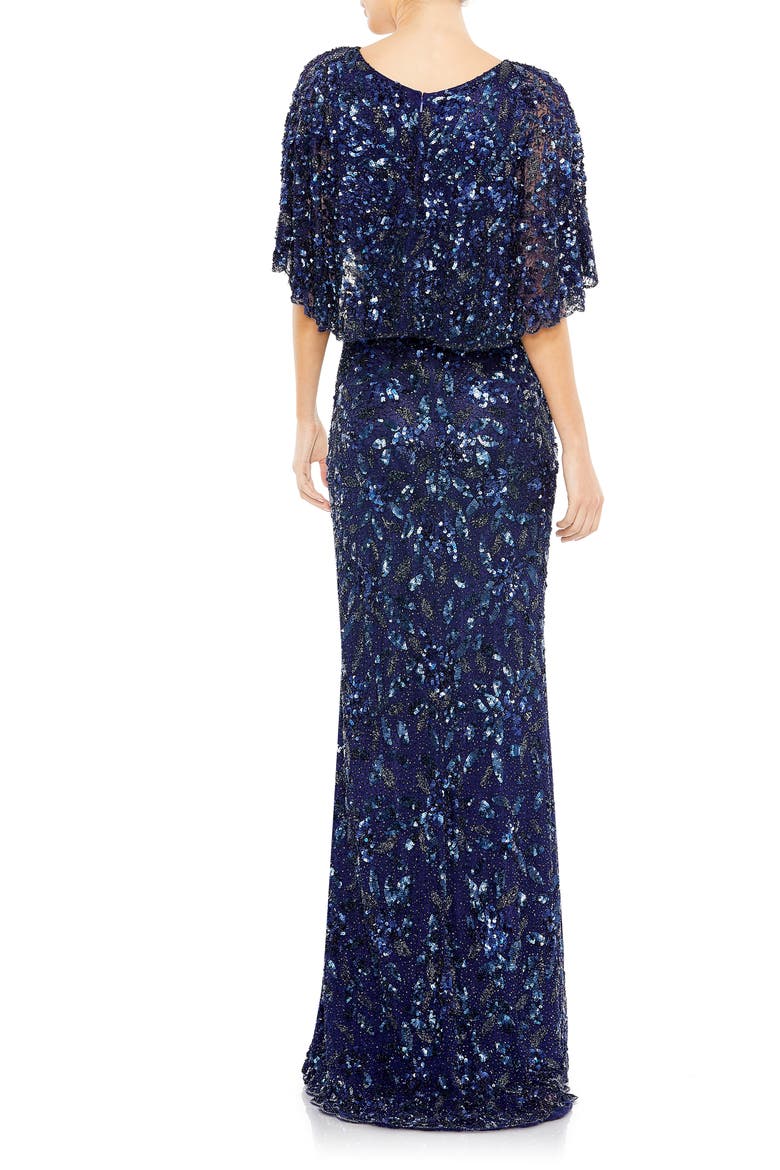 Sequin & Bead Embellished Gown, Alternate, color, MIDNIGHT
