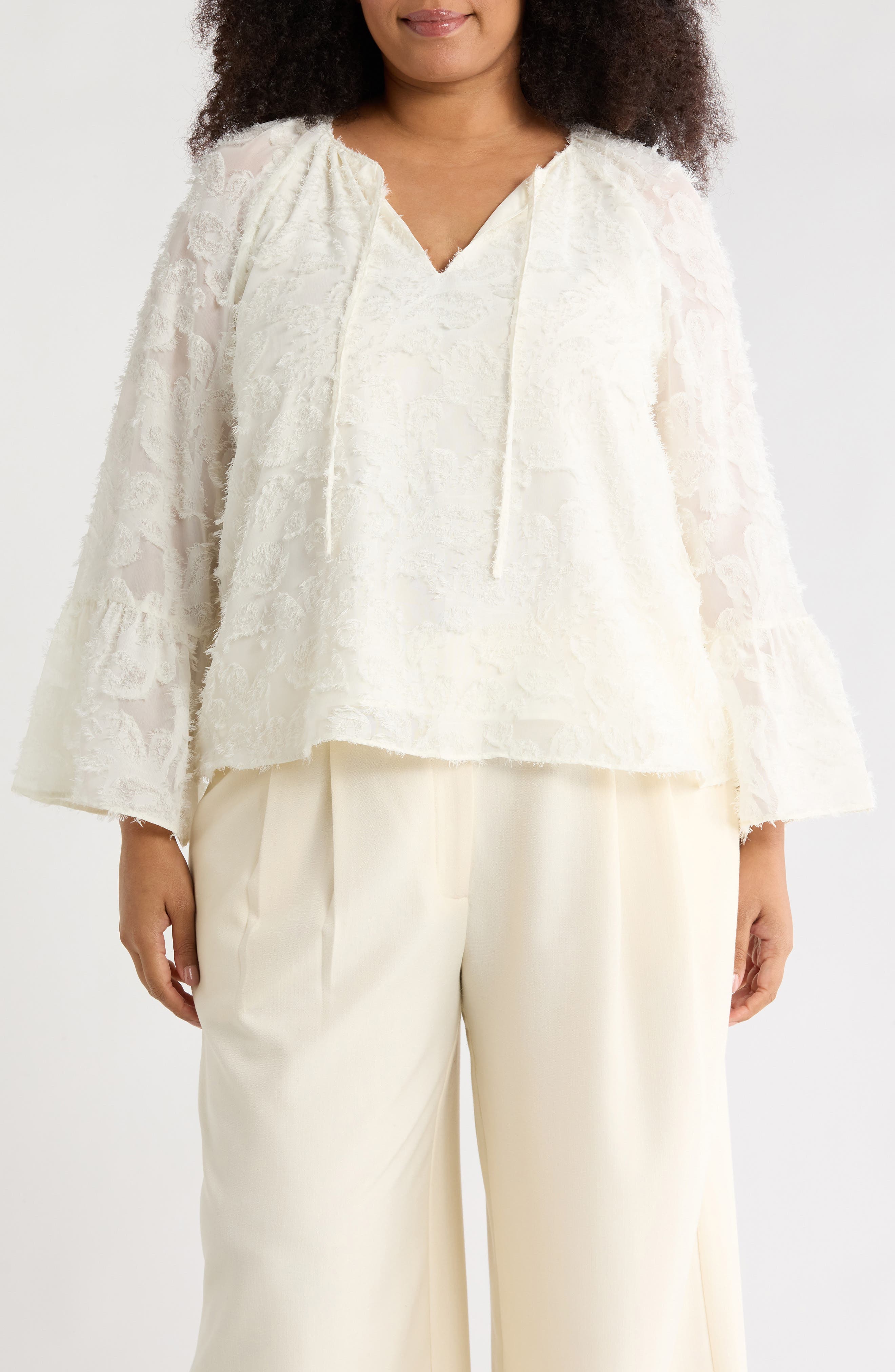 Tie Neck Long Sleeve Top - image 3