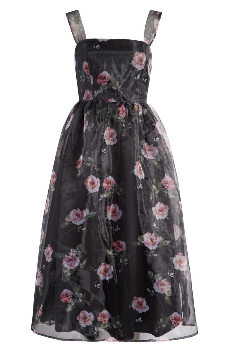 Lulus Floral Midi Dress, Alternate, color,