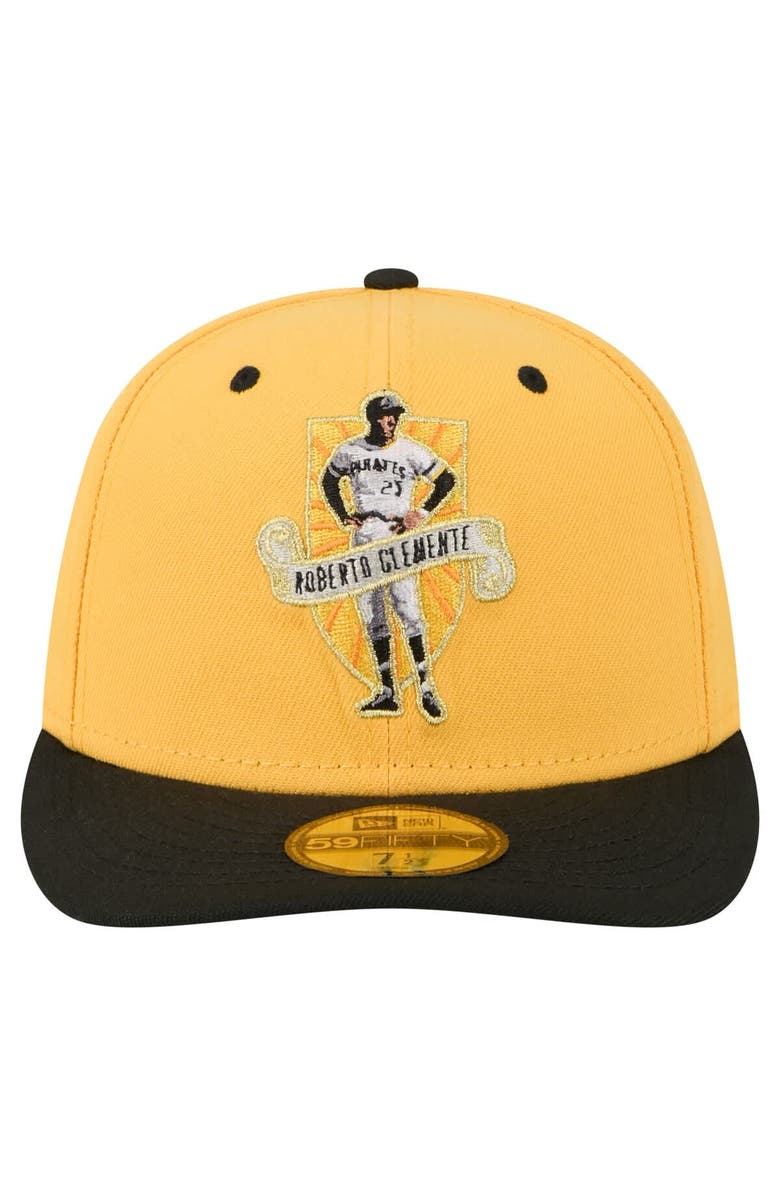 New Era Men's New Era Roberto Clemente Gold Pittsburgh Pirates 59FIFTY Fitted Hat, Alternate, color,