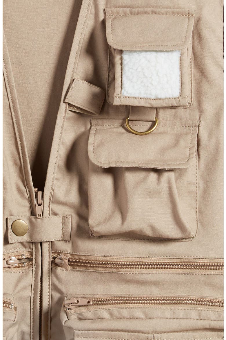 Kids' Cotton Blend Utility Vest, Alternate, color, KHAKI