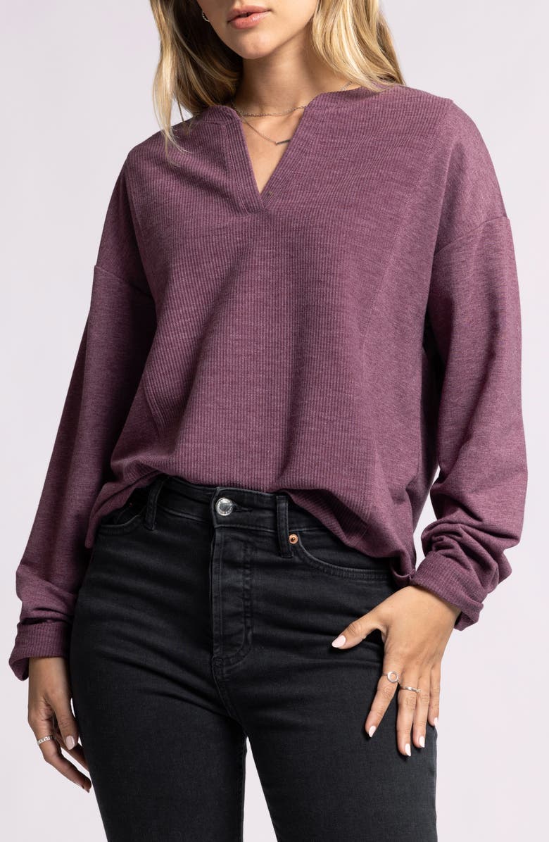 Thread & Supply Roxie Split Neck Knit Top, Main, color, 