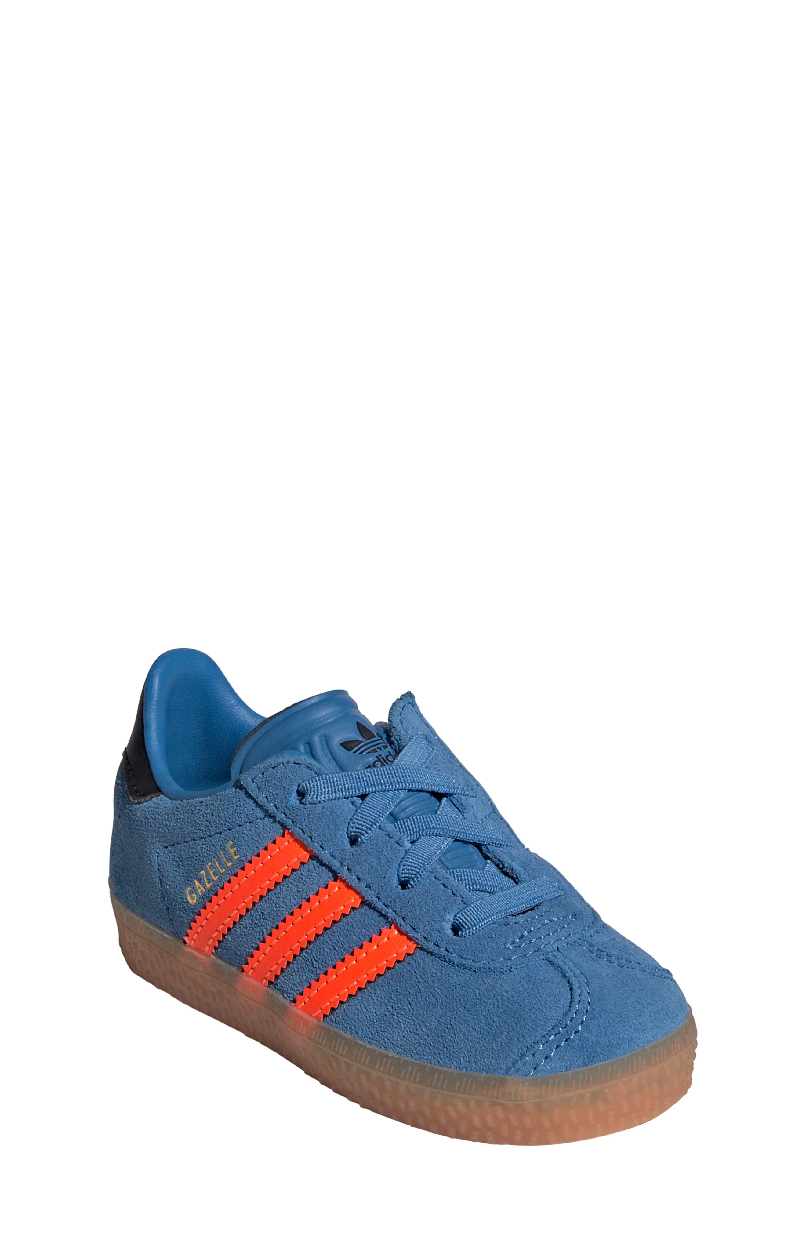 adidas Kids' Gazelle Sneaker, Main, color, Focus Blue/Solar Orange/Black