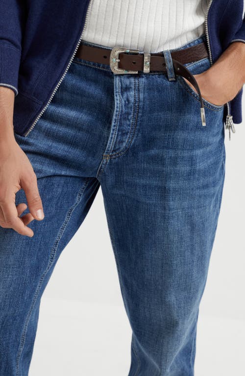 Brunello Cucinelli Lightweight Denim Trousers In Medium Denim