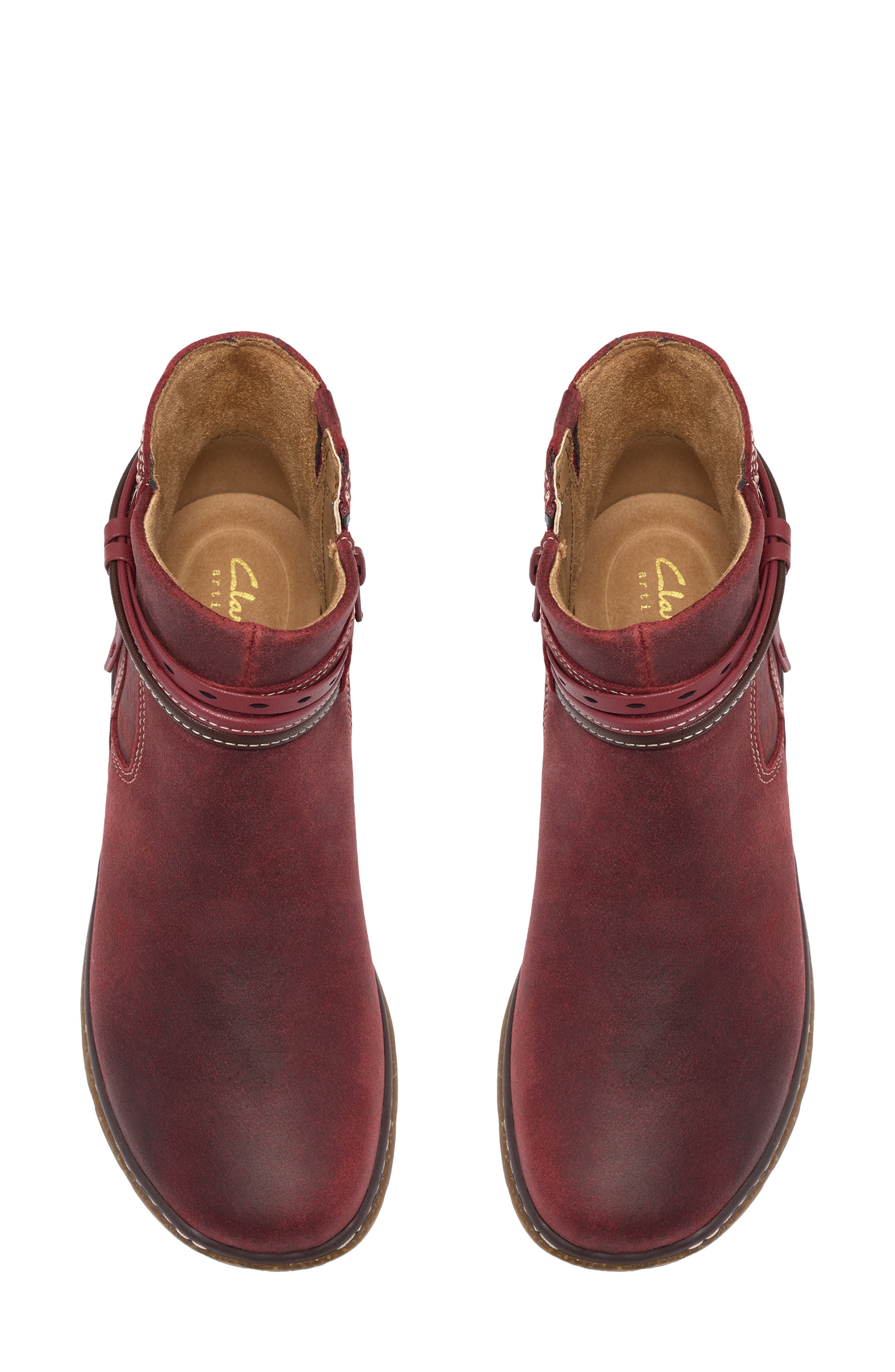 Orlene Roam Leather Bootie, Alternate, color, DARK RED