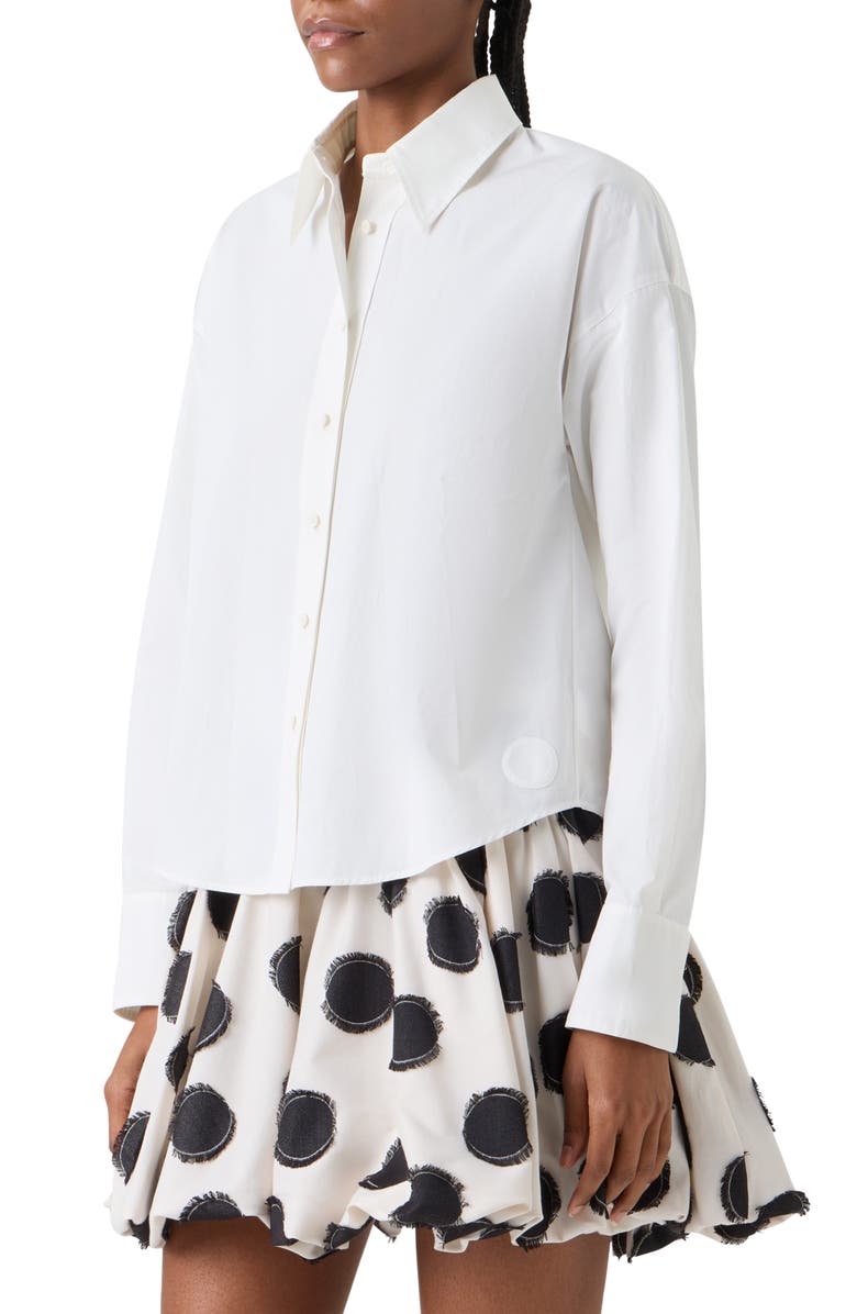 Akris punto Crop Cotton Poplin Button-Up Shirt, Alternate, color,