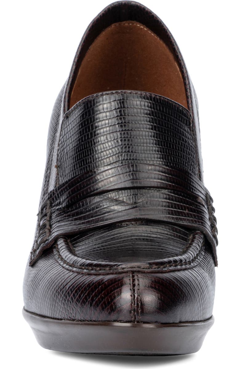 Aquatalia Rella Weatherproof Mini Lizard Embossed Penny Loafer Pump, Alternate, color, Deep Wine