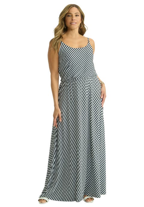 Stretch Knit Blouson Maxi Dress (Plus)