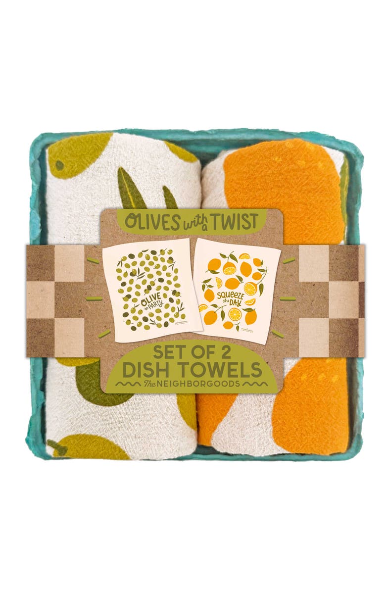 The Neighborgoods Olives With A Twist - Dish Towel Set of 2, Main, color, 