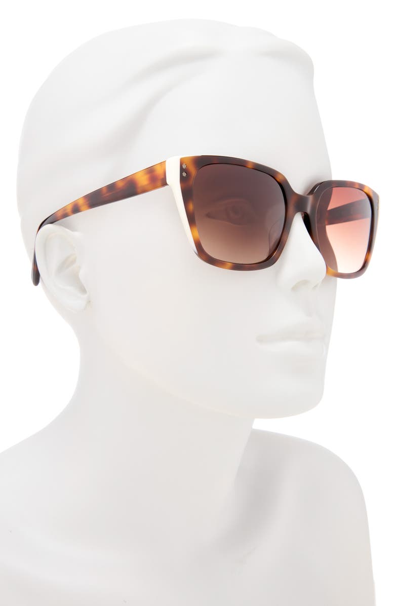 Ted Baker 54mm Gradient Square Sunglasses, Alternate, color, Tortoise