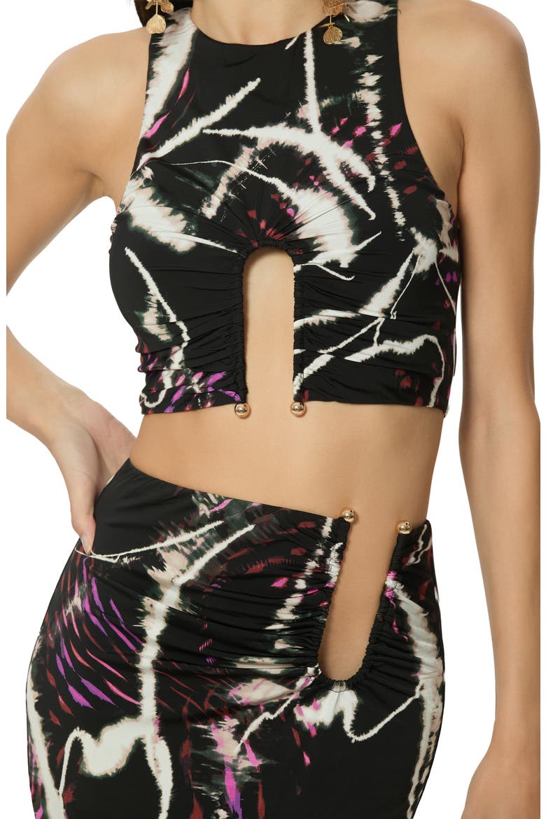 Saoirse U-Ring Crop Tank, Alternate, color, NIGHT DAISY