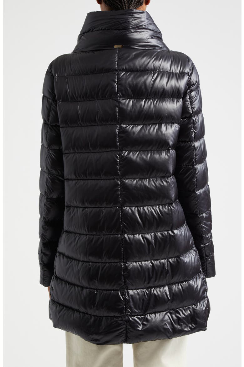 Amelia Water Resistant High-Low Down Jacket, Alternate, color, BLACK