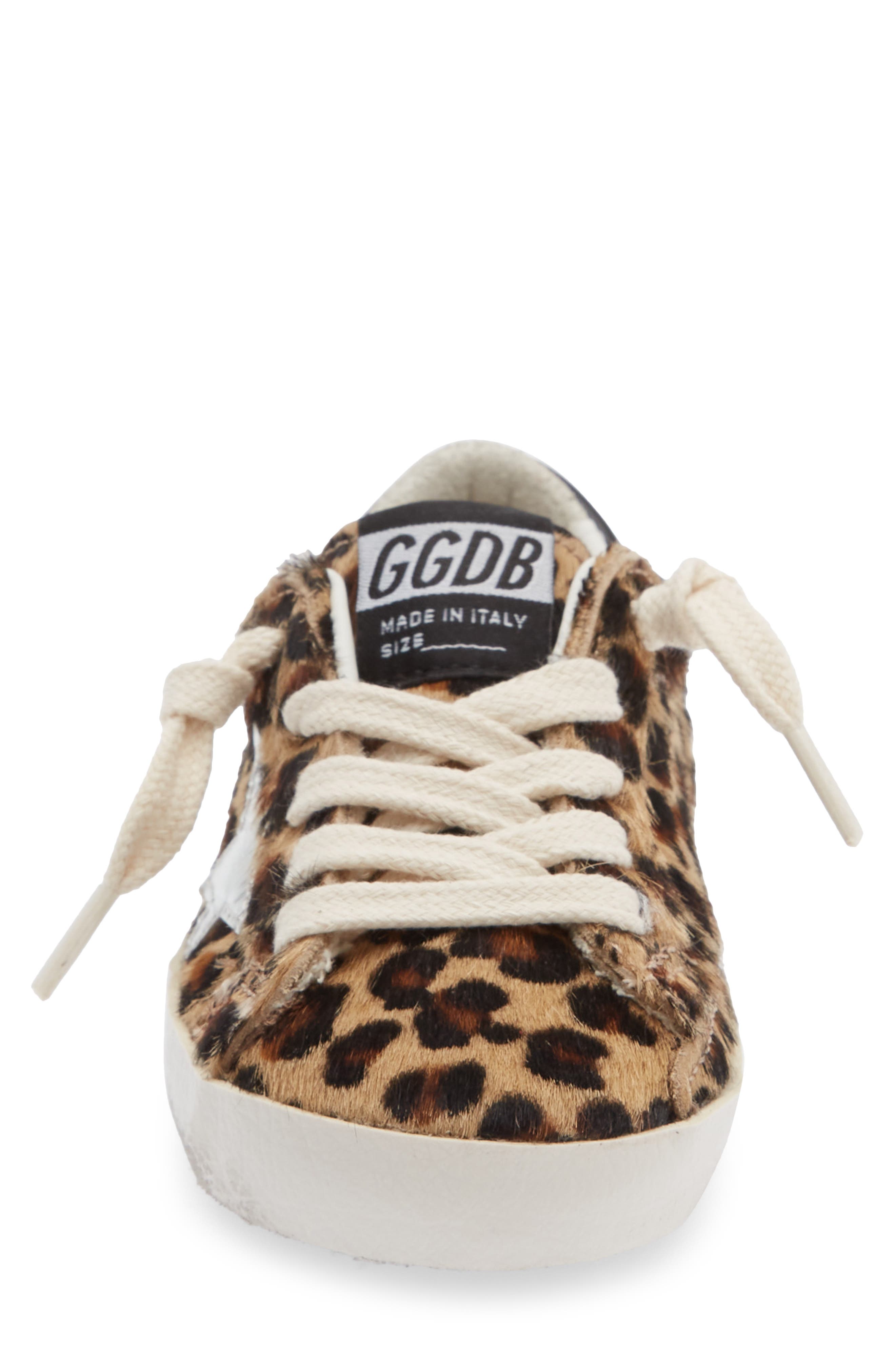 Golden Goose Kids' Super Star Genuine Calf Hair Sneaker, Alternate, color, Black Brown Leo/ Platinum