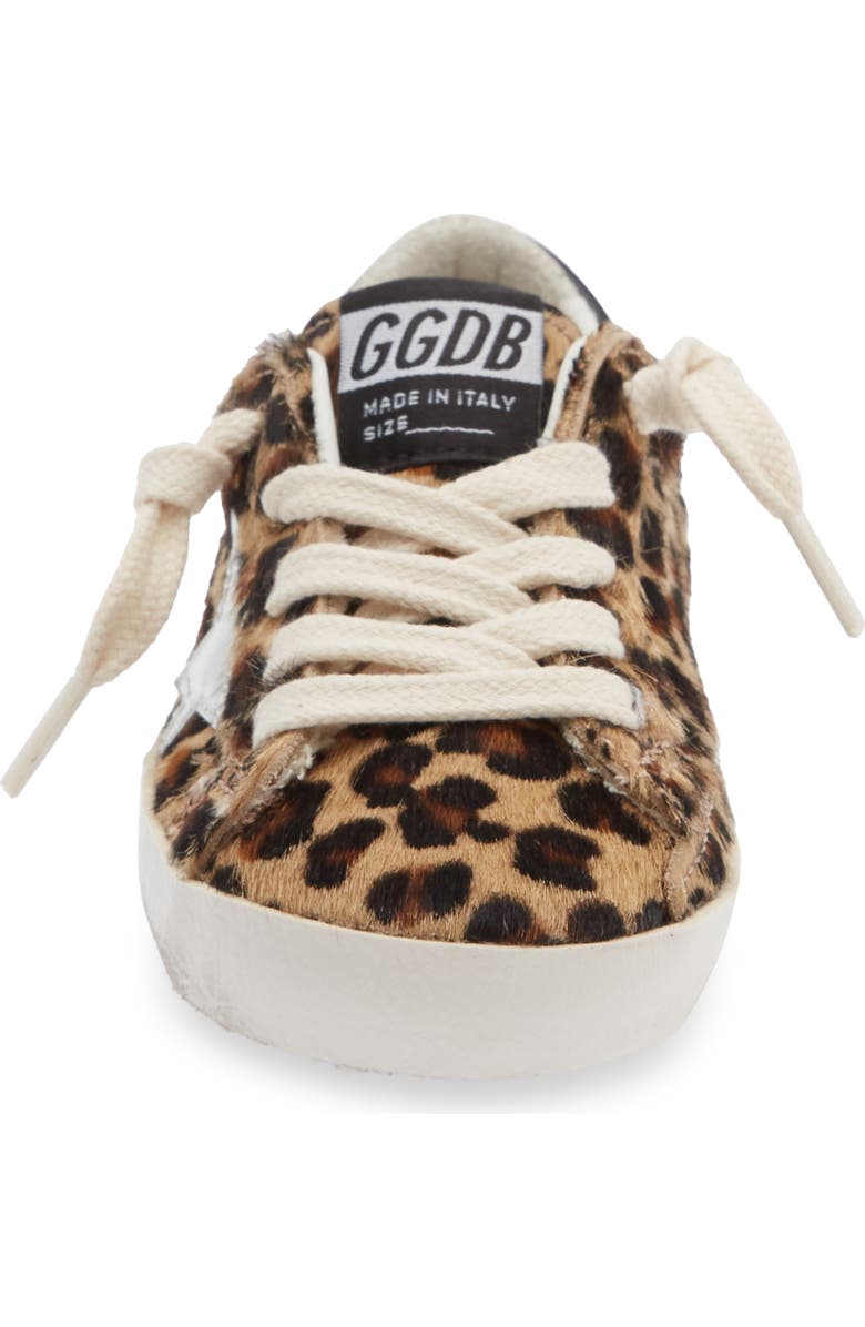 Golden Goose Kids' Super Star Genuine Calf Hair Sneaker, Alternate, color, Black Brown Leo/ Platinum