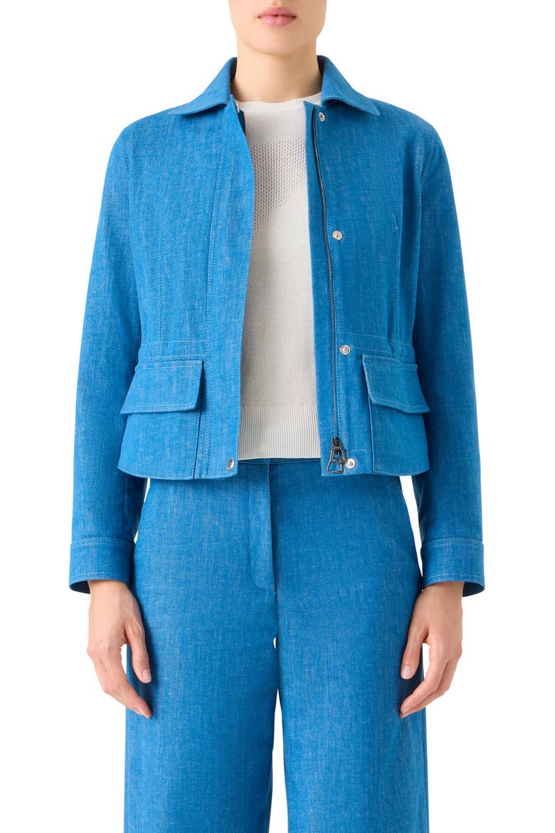 Hugh Stretch Denim Cargo Jacket, Main, color, TWILIGHT