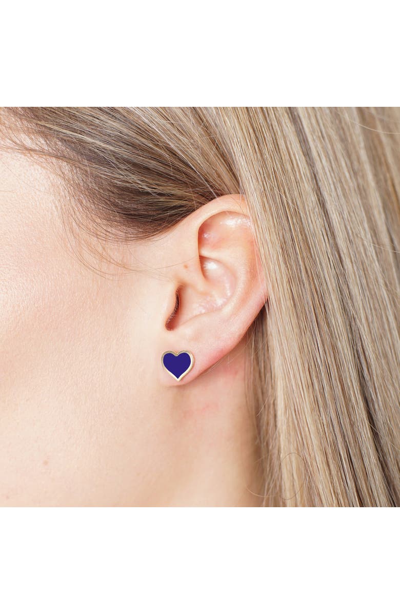 The Lovery Fine Jewelry Large Lapis Heart Stud Earrings, Alternate, color, Lapis