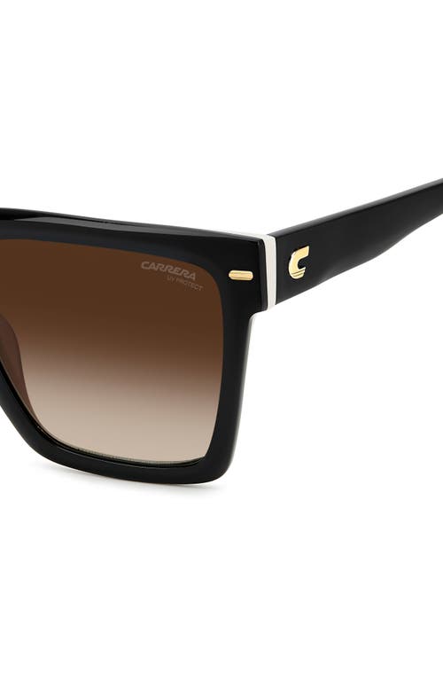 Carrera Eyewear 56mm Gradient Square Sunglasses In Black White/brown Sf