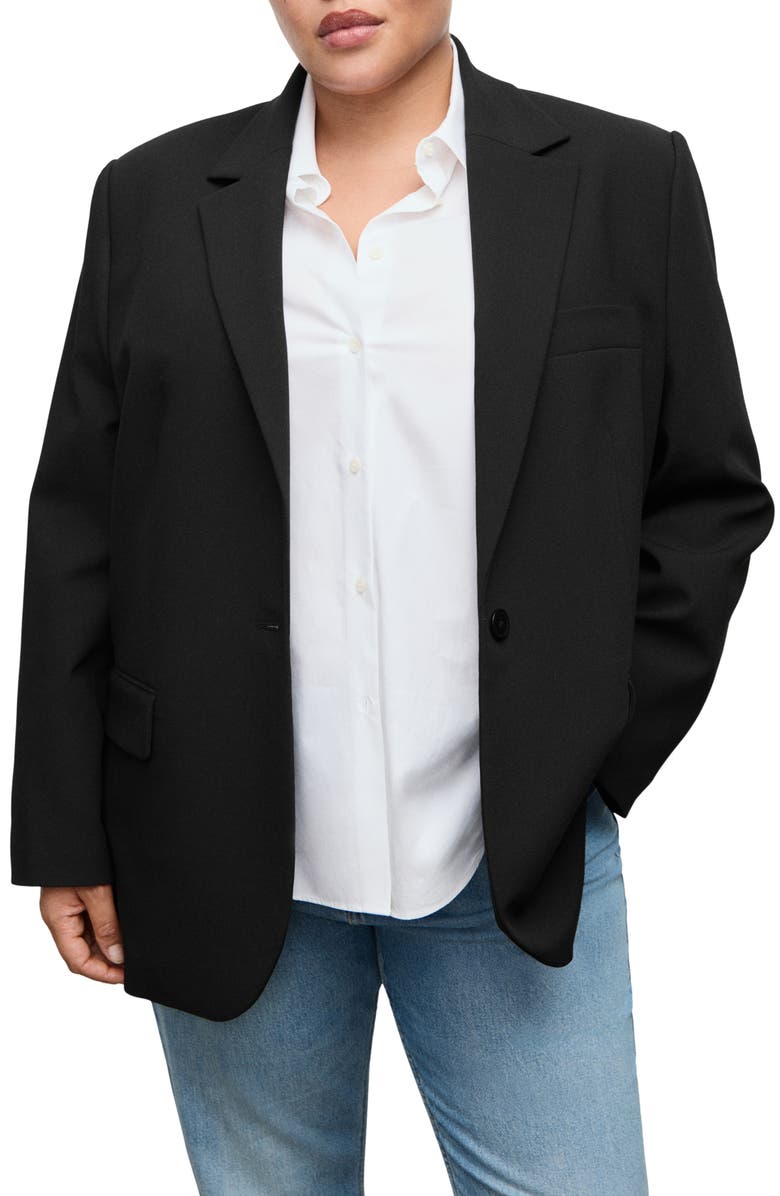 MANGO Straight Suit Jacket, Main, color, Black