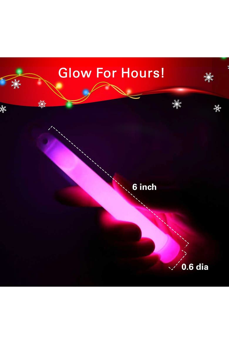 25-Piece Assorted Neon Glow Light Stick Party Set, Alternate, color, Assorted
