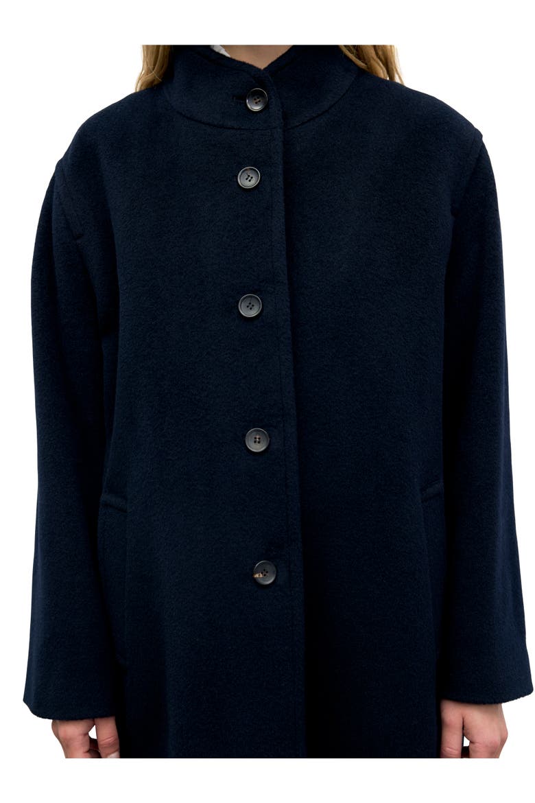 Agna Virgin Wool Coat, Alternate, color, Navy Blue