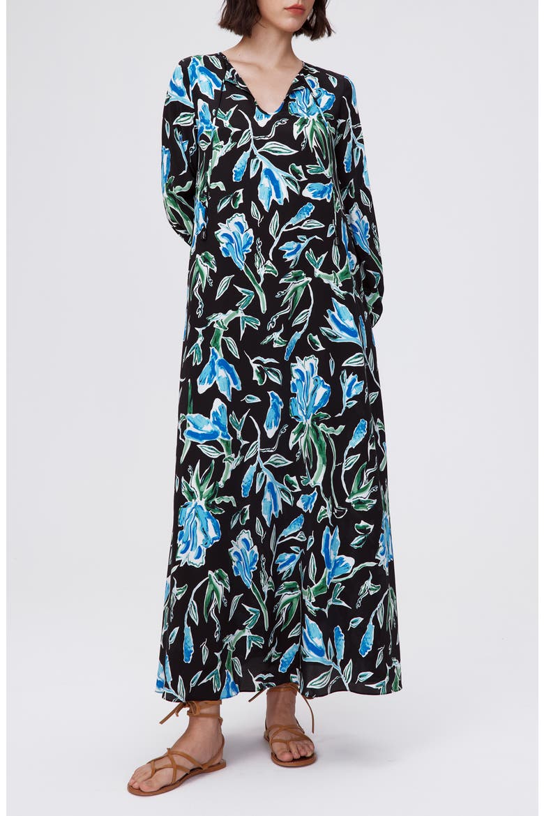 Vandy Floral Long Sleeve Maxi Dress, Main, color, TULIP FIELDS BLUE LG