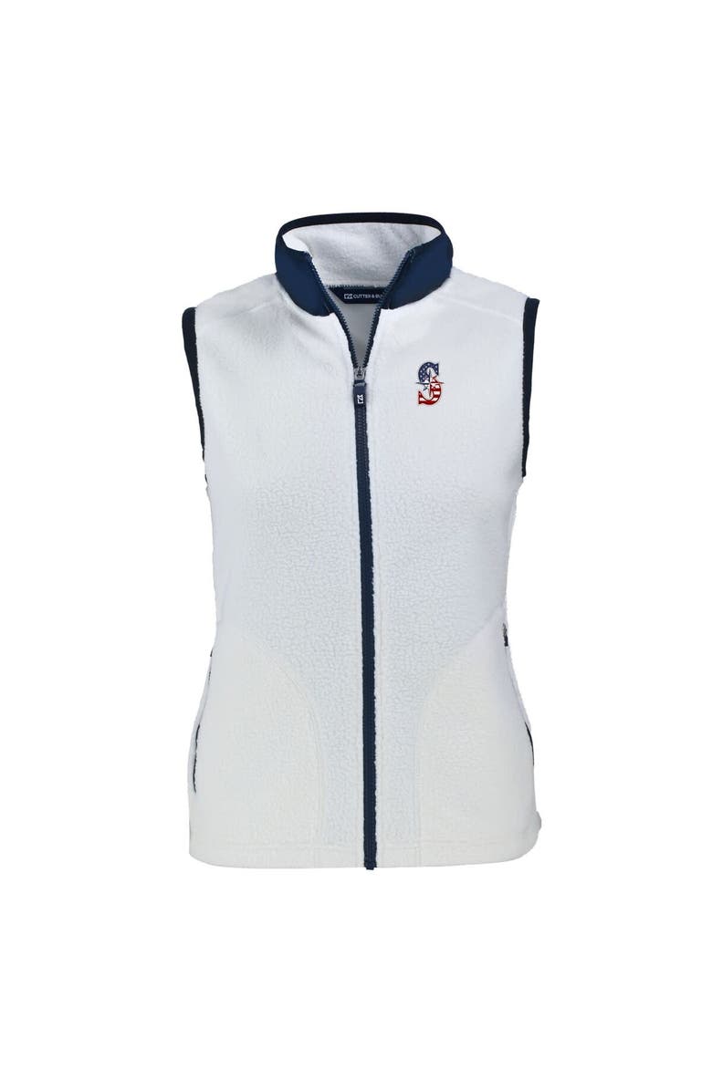 Cutter & Buck Women's Cutter & Buck  Oatmeal Seattle Mariners Cascade Eco Sherpa Fleece Full-Zip Vest, Alternate, color, 