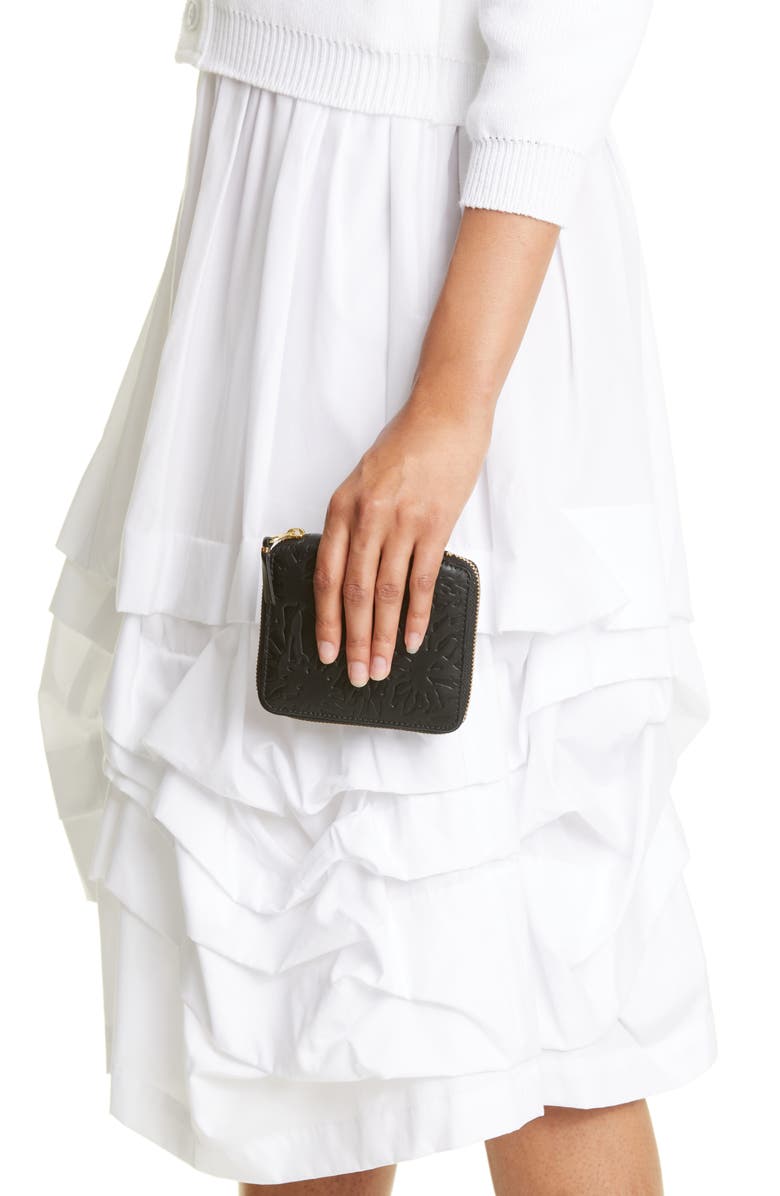 Comme des Garçons Wallets Forest Embossed Leather Zip Wallet, Alternate, color,