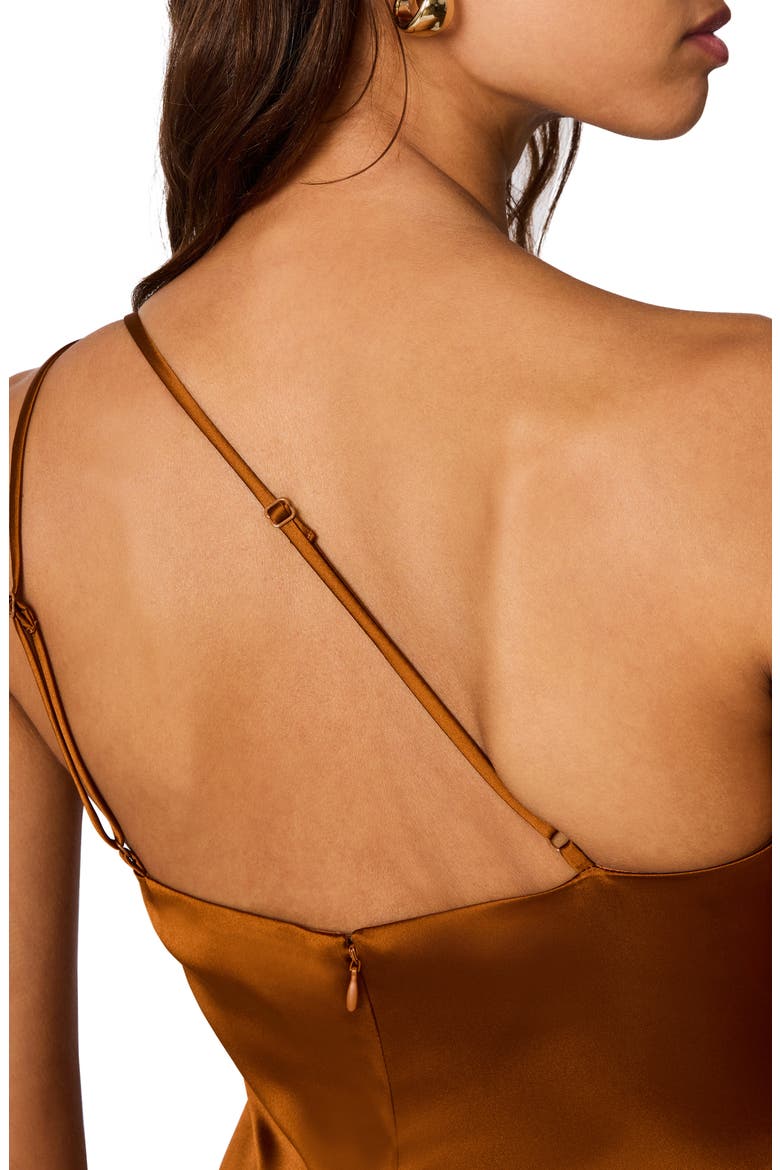 Mindy Asymmetric High-Low Dress, Alternate, color, CARAMEL CAFE