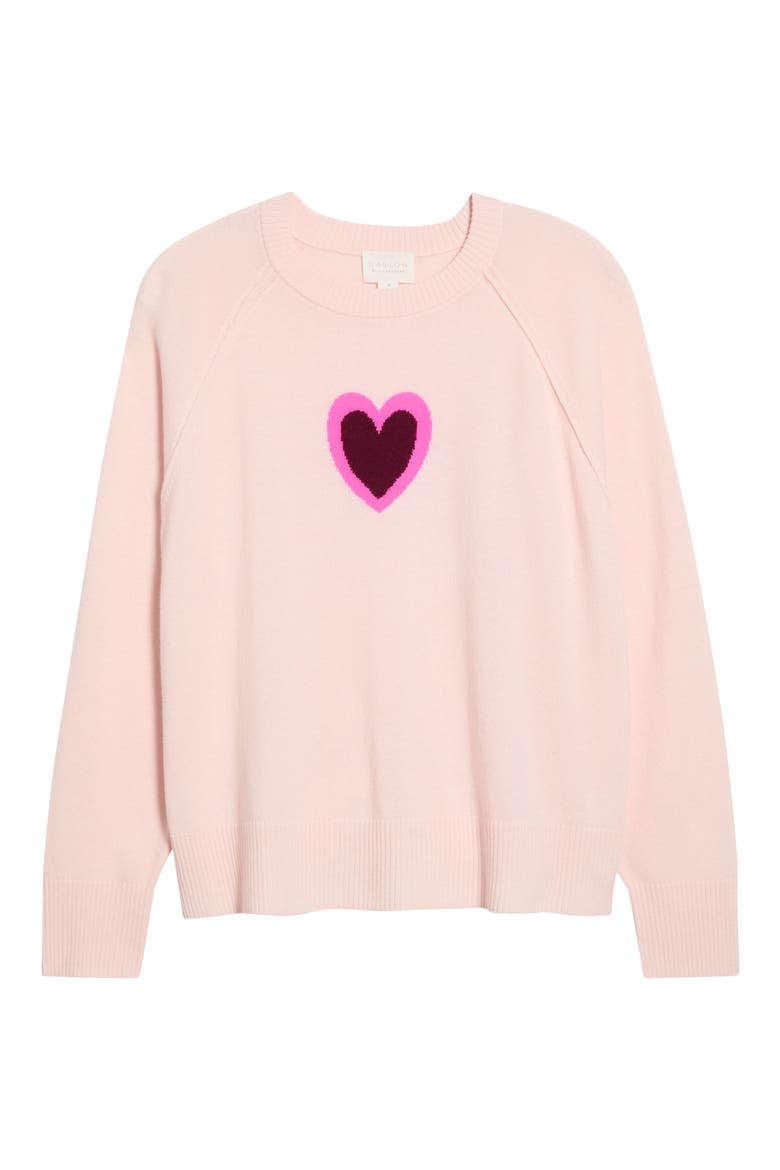 Heart Intarsia Wool & Cashmere Sweater, Alternate, color, PINK LAYERED HEART