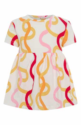 TINY TRIBE Wiggle Print Cotton Skirted Bodysuit