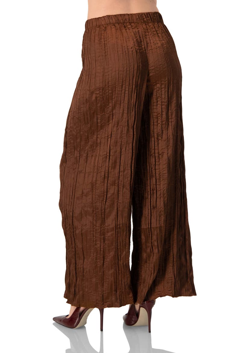 Wide-Leg Brown Pleated Trousers, Alternate, color, Brown